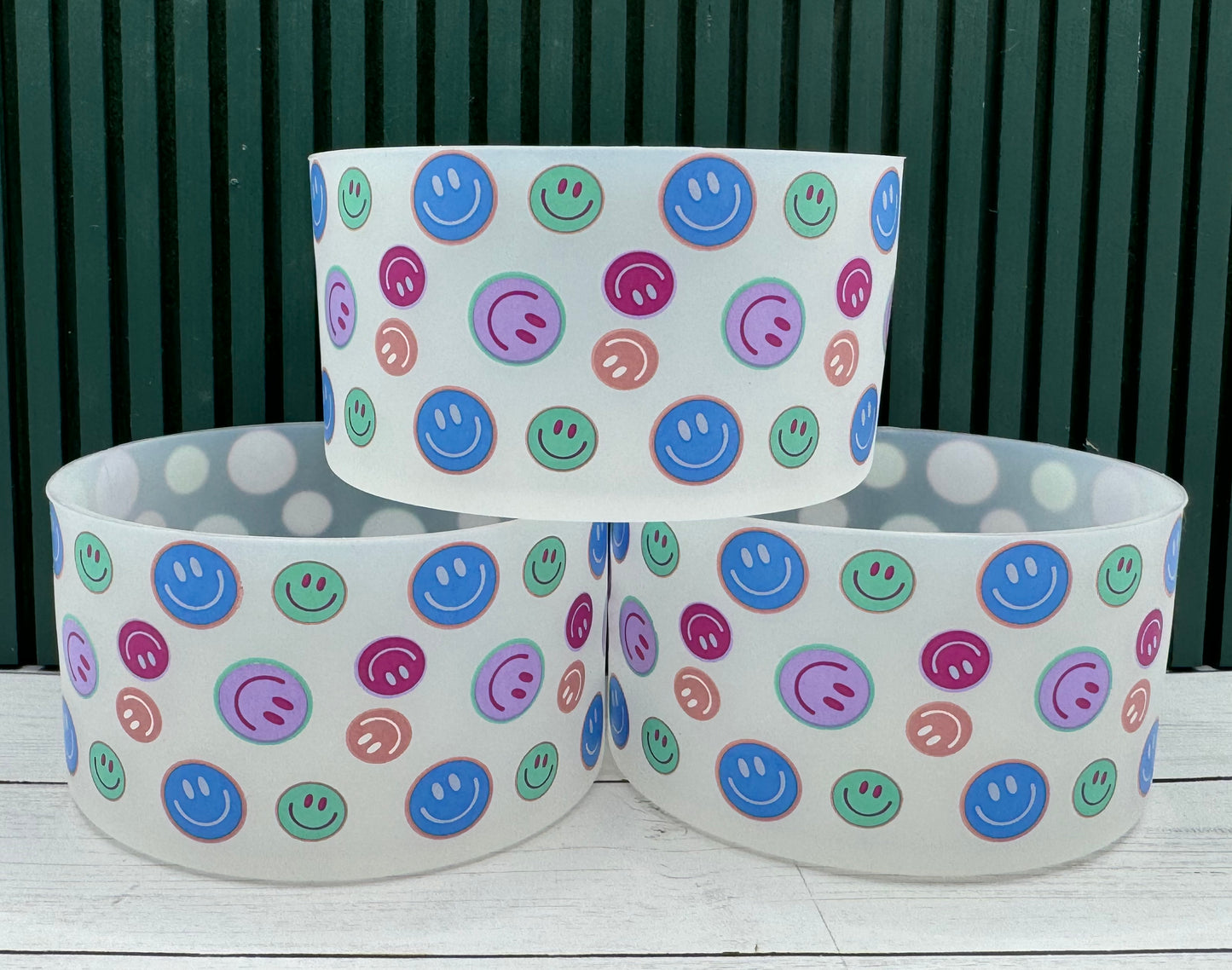 Transparent Smiley Silicone Tumbler Boot