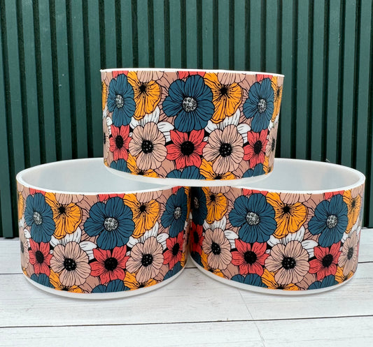 Multi Colored Poppies Silicone Tumbler Boot