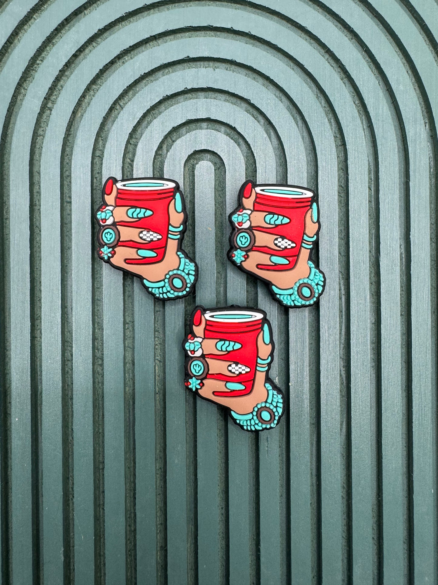 Exclusive Solo Cup Hand Silicone Focal Bead