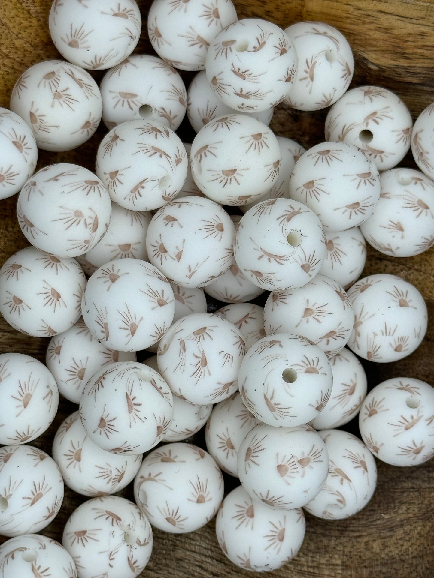 Ray of Beauty 15mm Printed Silicone Bead (pack of 5)