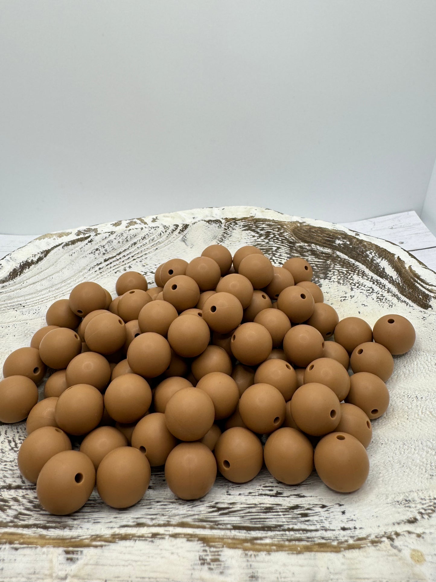 15mm Camel Silicone Bead
