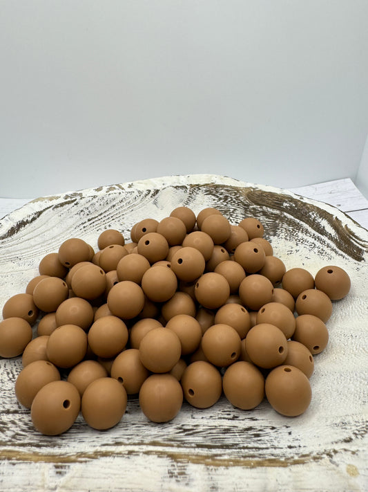 15mm Camel Silicone Bead