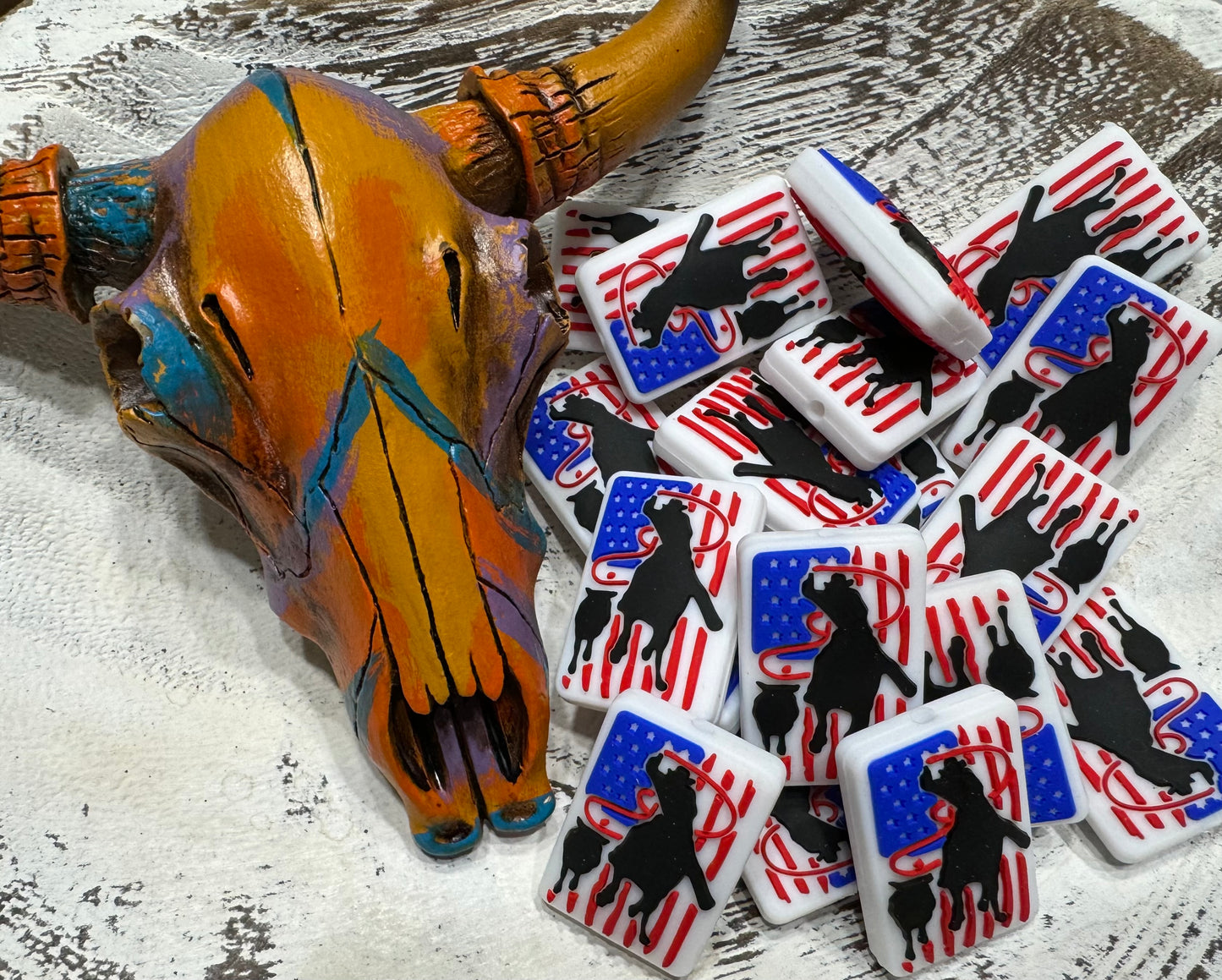 American Cowboy Silicone Focal Bead