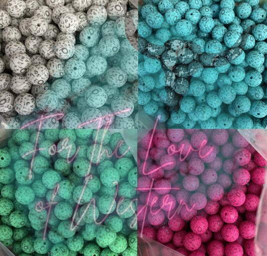 STOCK SHOW 15mm Printed Silicone Bead (pack of 5)