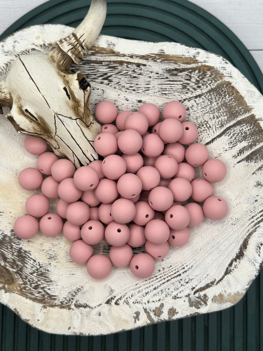 15mm Blush Silicone Bead
