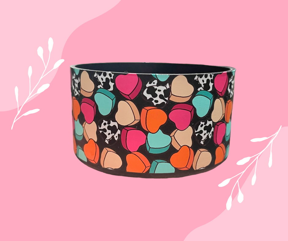 Cow Print Hearts Silicone Tumbler Boot