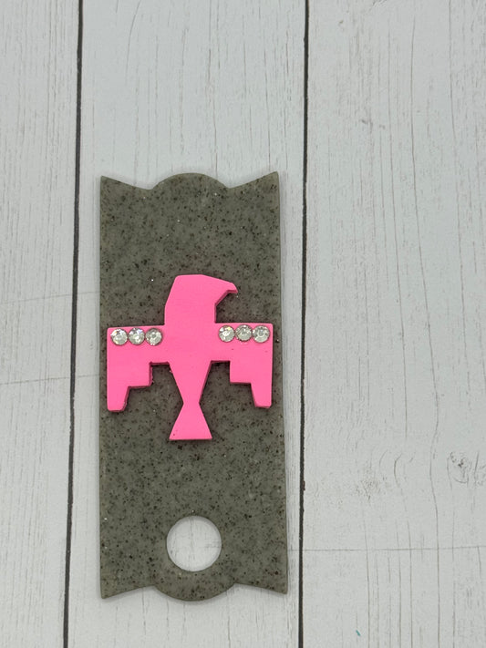 Pink Thunderbird Polymer Clay Cup Topper