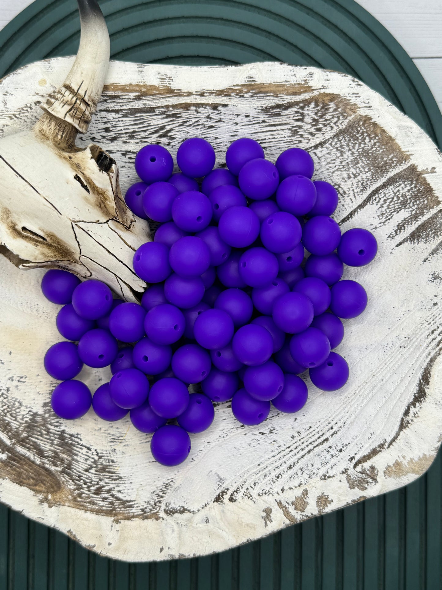 15mm Deep Purple Silicone Bead