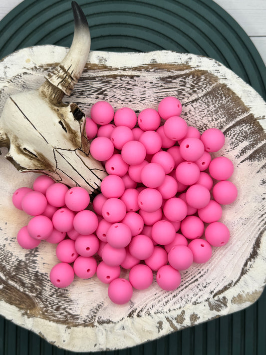 15mm Pink Silicone Bead