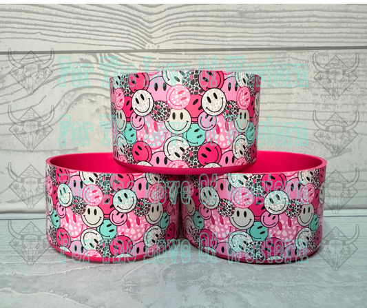 Pink Smiley Silicone Tumbler Boot