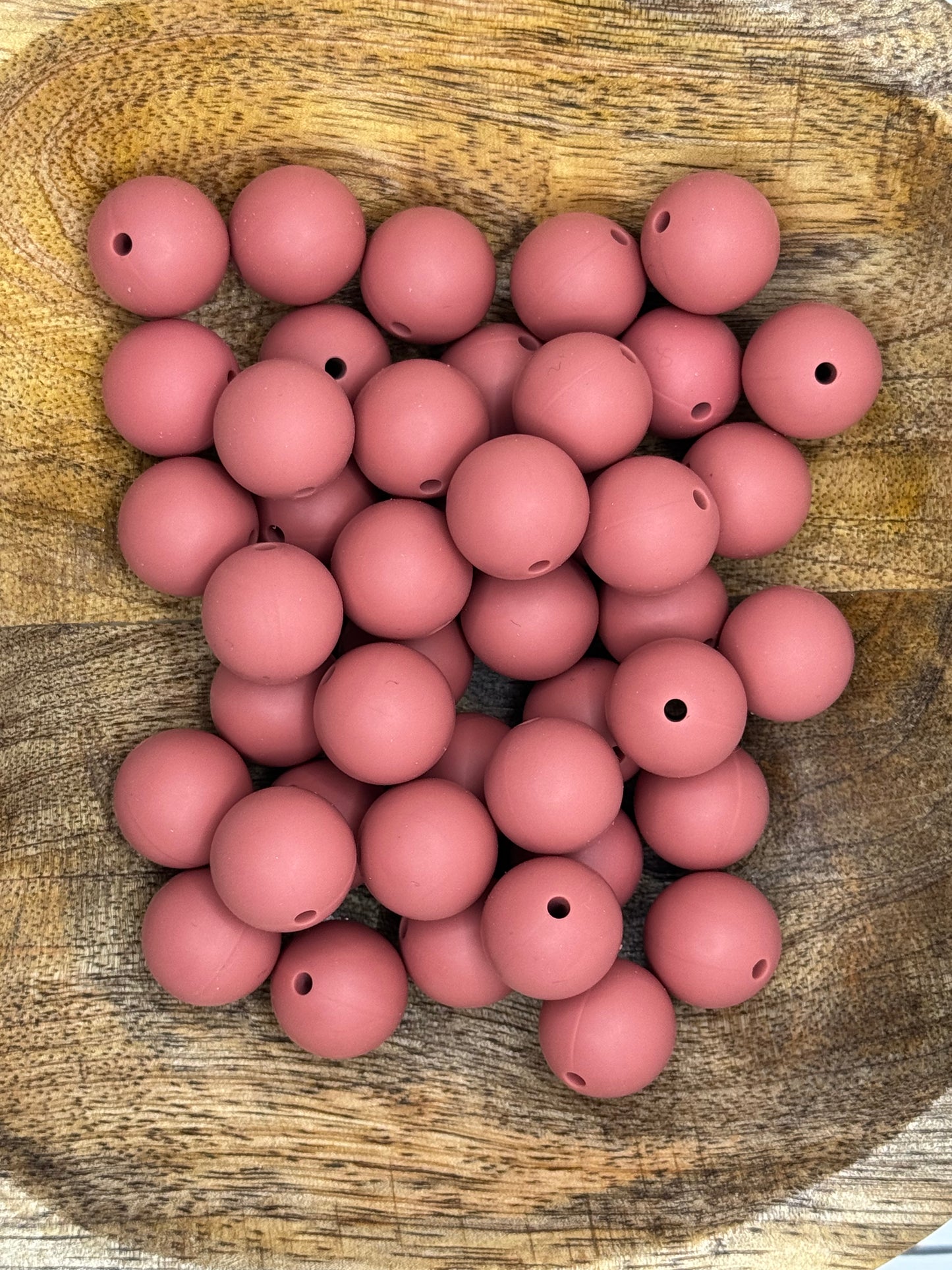 15mm Burgady Rose Silicone Bead