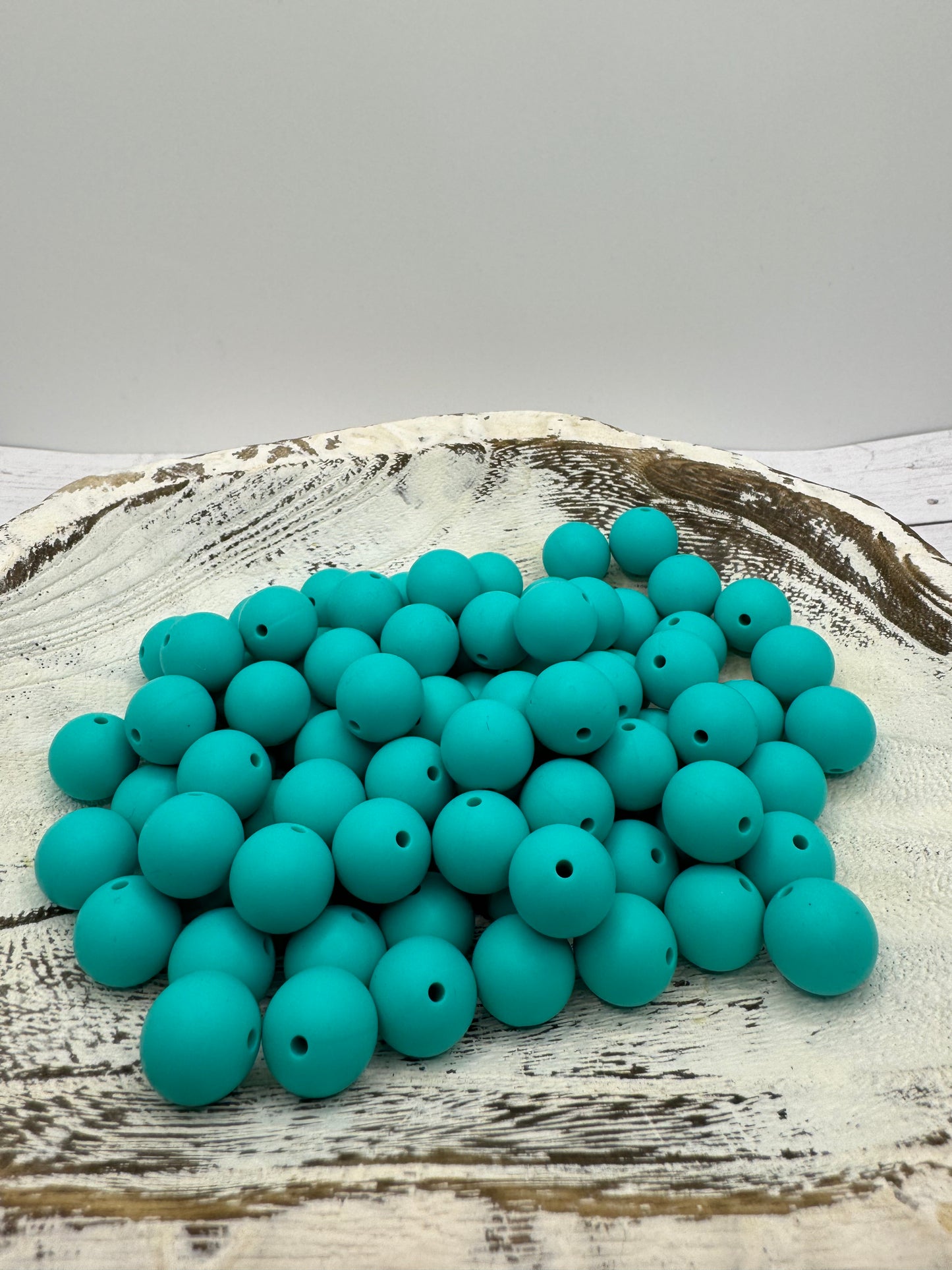 15mm Turquoise Silicone Bead