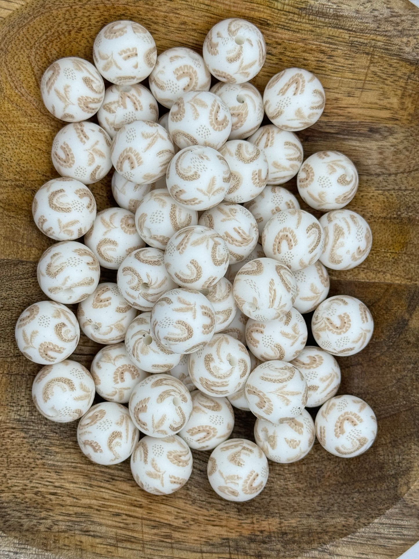 Boho Vibes 15mm Printed Silicone Bead (pack of 5)