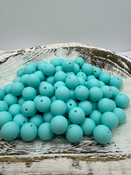 15mm Mint Silicone Bead