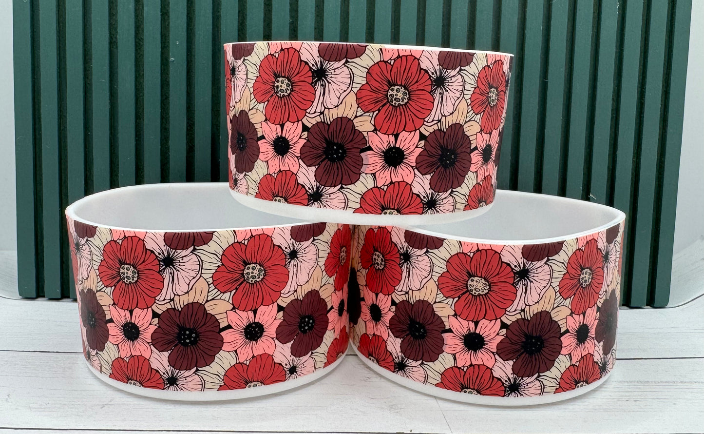 Red Poppies Silicone Tumbler Boot