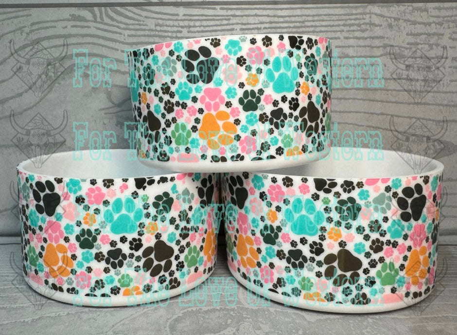 Paw Print (Pink/Orange/Teal/Grey) Silicone Tumbler Boot