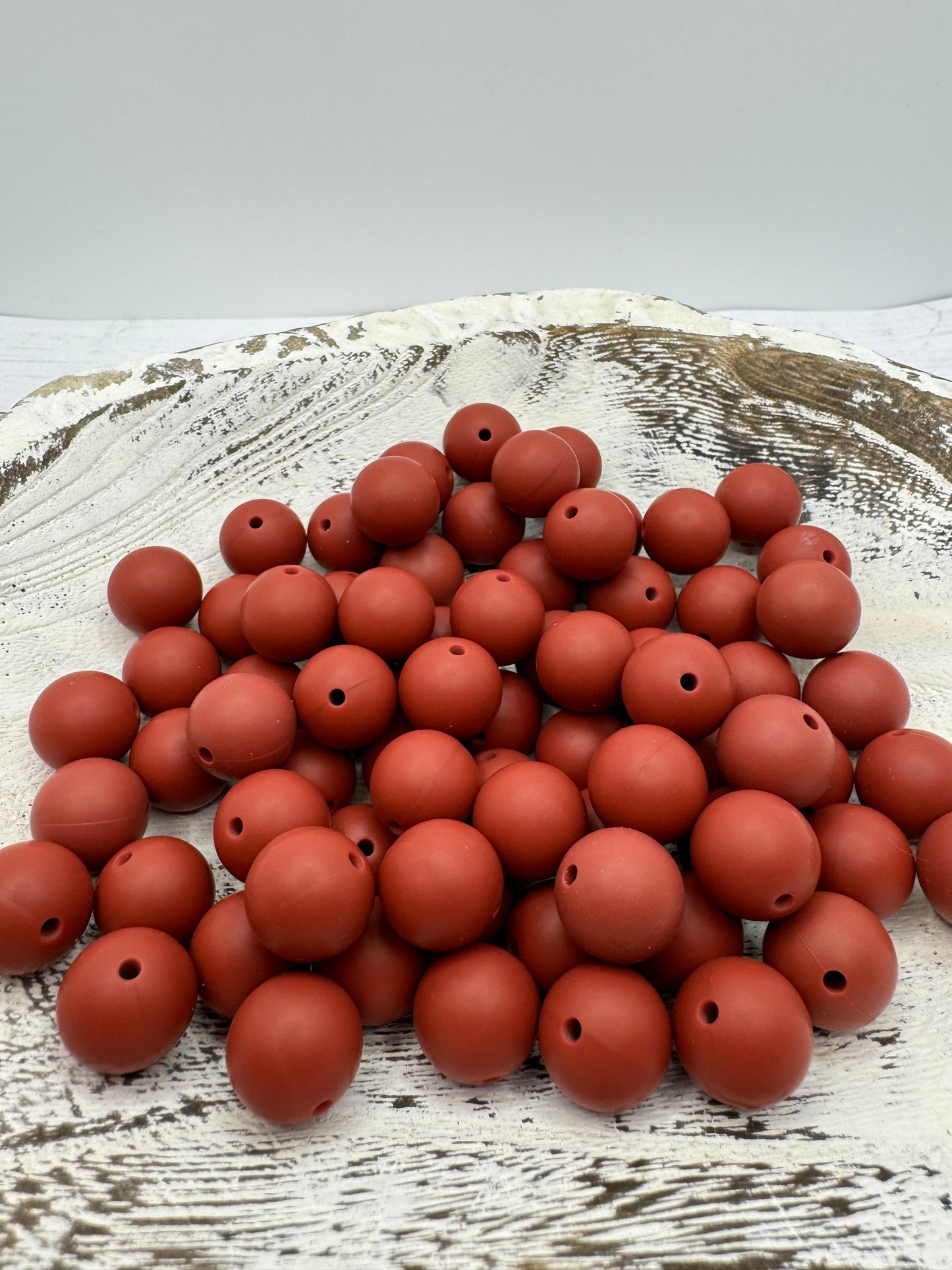 15mm Red Clay Silicone Bead