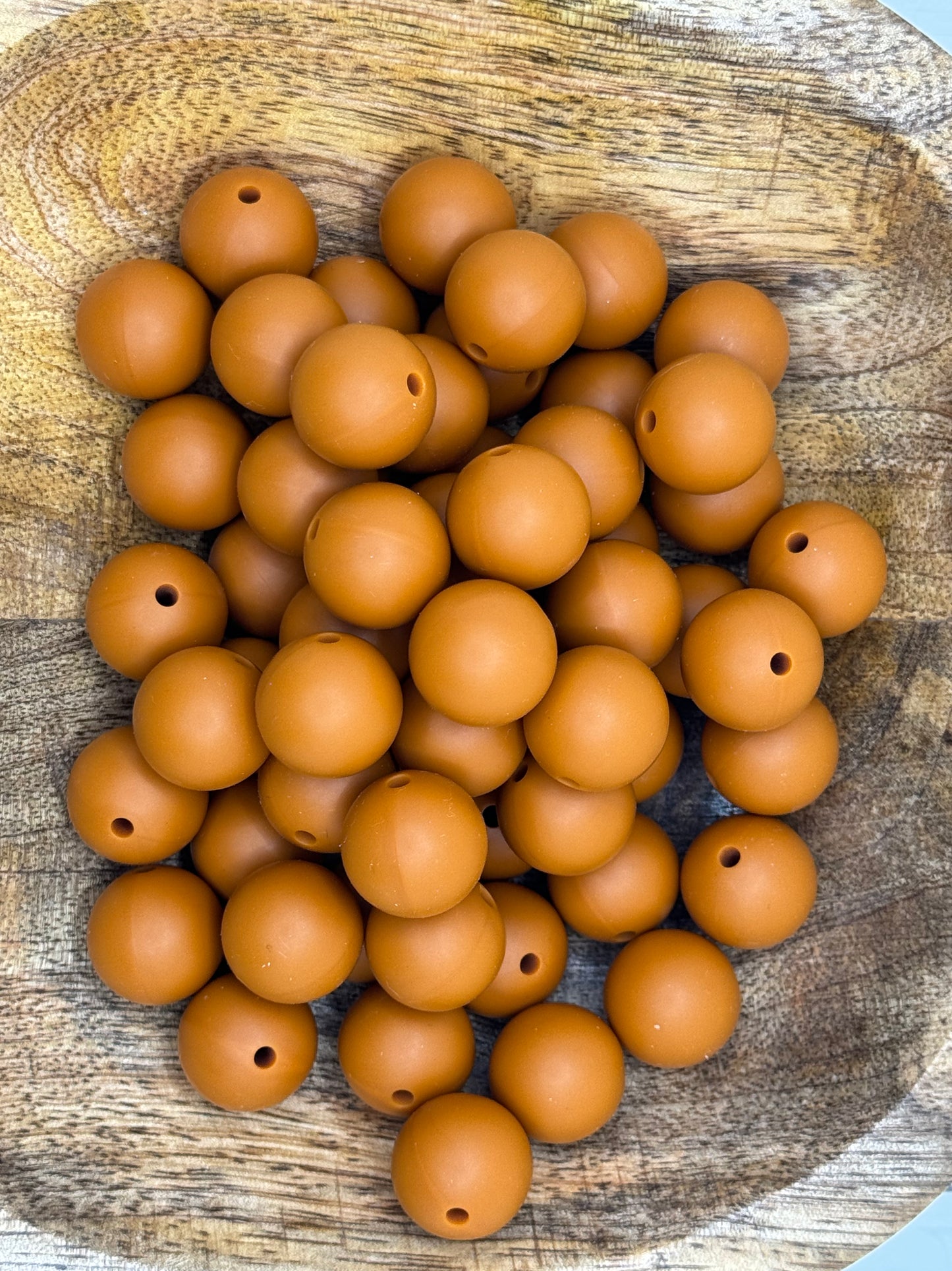 15mm Burnt Orange Silicone Bead