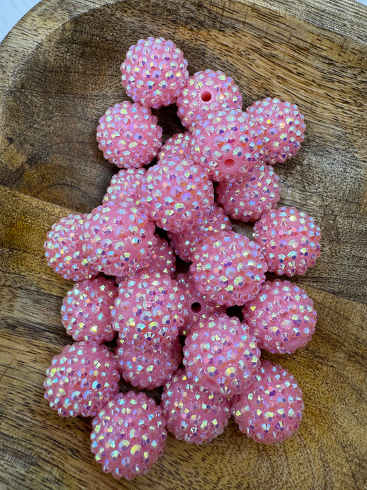 Light Pink Acrylic Rhinestone Beads 20mm