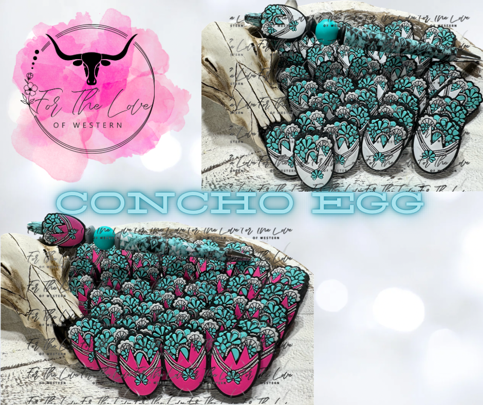 Exclusive Concho Egg Silicone Bead